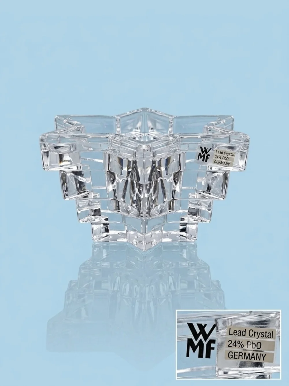 WMF Star-Shaped Lead Crystal Candle Holder - Clear ♡
